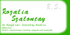 rozalia szalontay business card